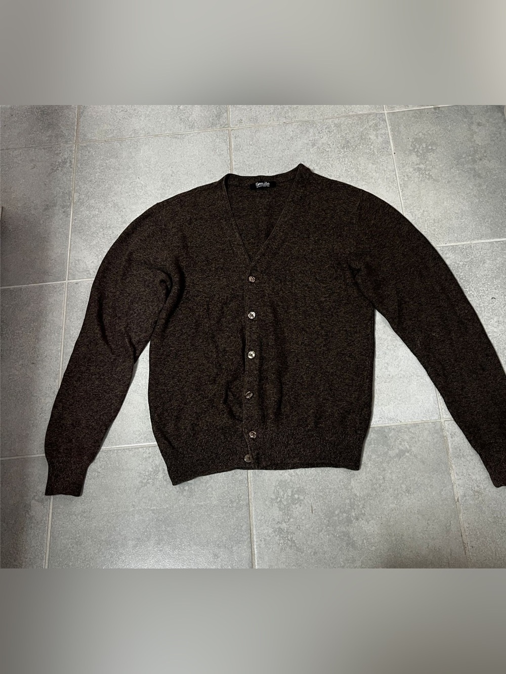 Classic Men's Brown V-Neck Cardigan